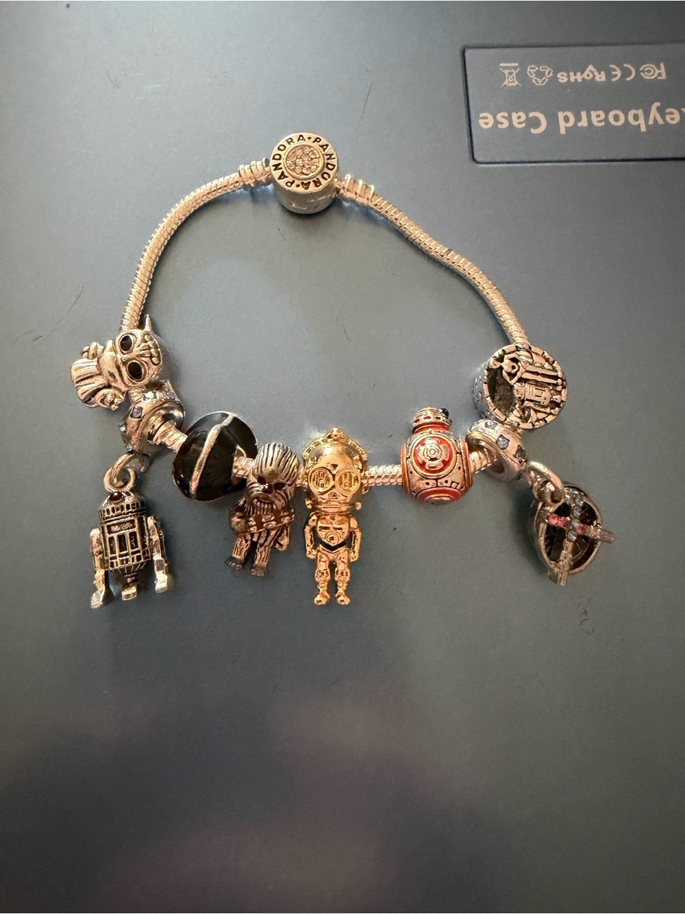 Pandora style Kids Star Wars Charm Bracelet in Rose Gold, Silver, Black